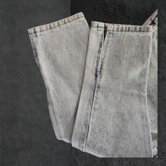 Lee Jeans Girls Sz 12R 23"x22" Bleached Tapered Ankle Zip VTG Made in USA - Picture 6 of 9